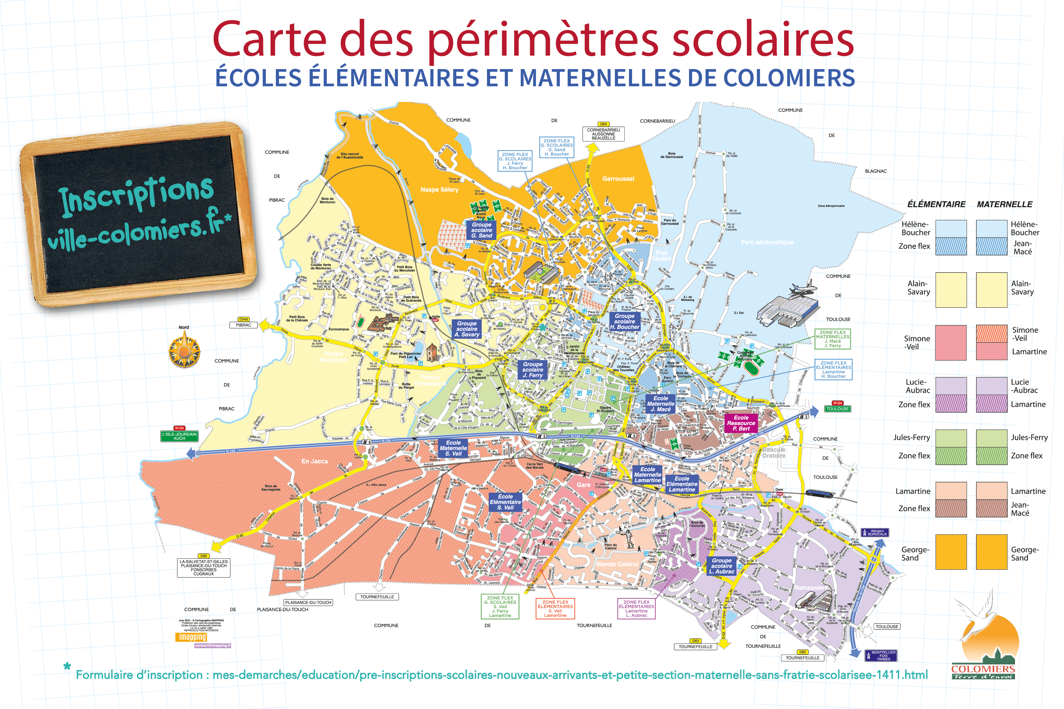 La carte scolaire de Colomiers